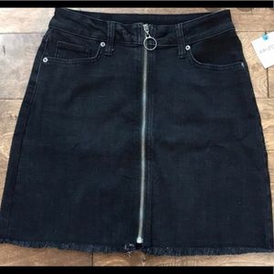 Black denim skirt